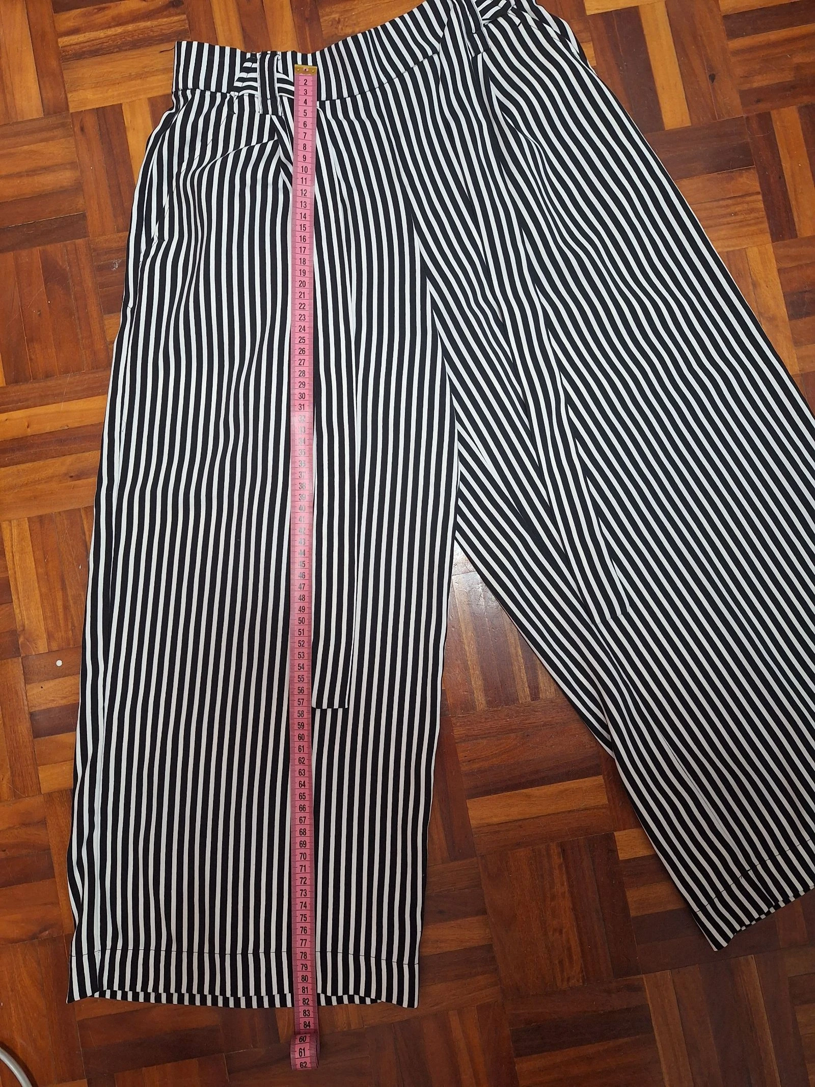 Zara Trafaluc black and white striped palazzo pants size T.S – photo 5
